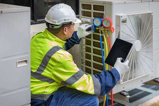 Professional Hvac technician working in Milford, MA